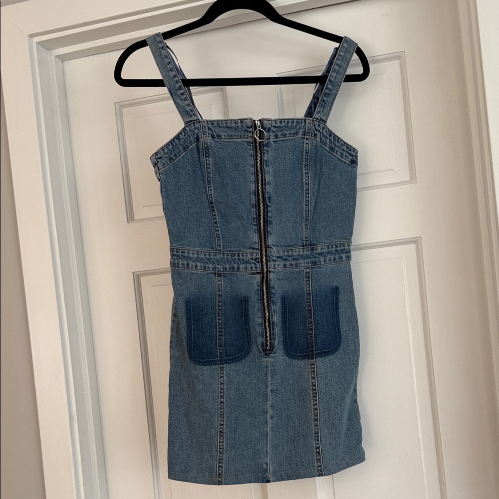 Zara Blue Denim Dress with Zipper